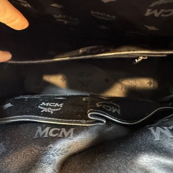 MCM Dark Green Logo Backpack - Picture 12 of 16